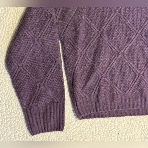 Harper Lane Purple Amelia Knit Pullover Wool Cashmere Sweater Size Large - Picture 4 of 11